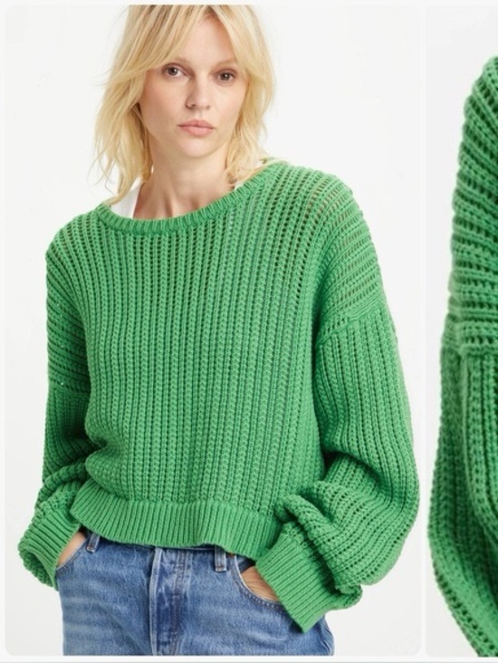 Levi's Sweaters - 100% Cotton Evergreen Cropped Rib-Knit Sweater - Women's
